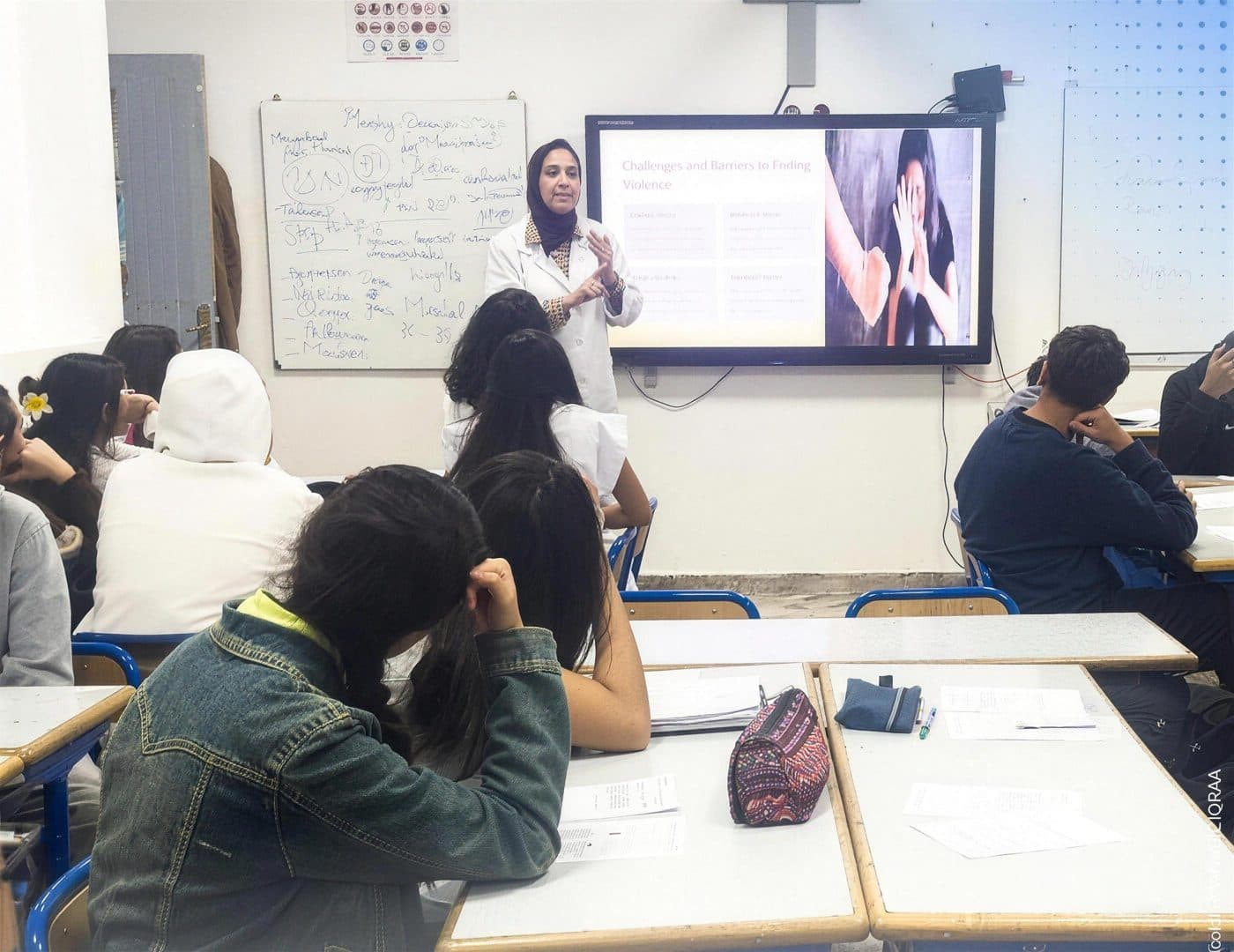 Cours en classe au lycée